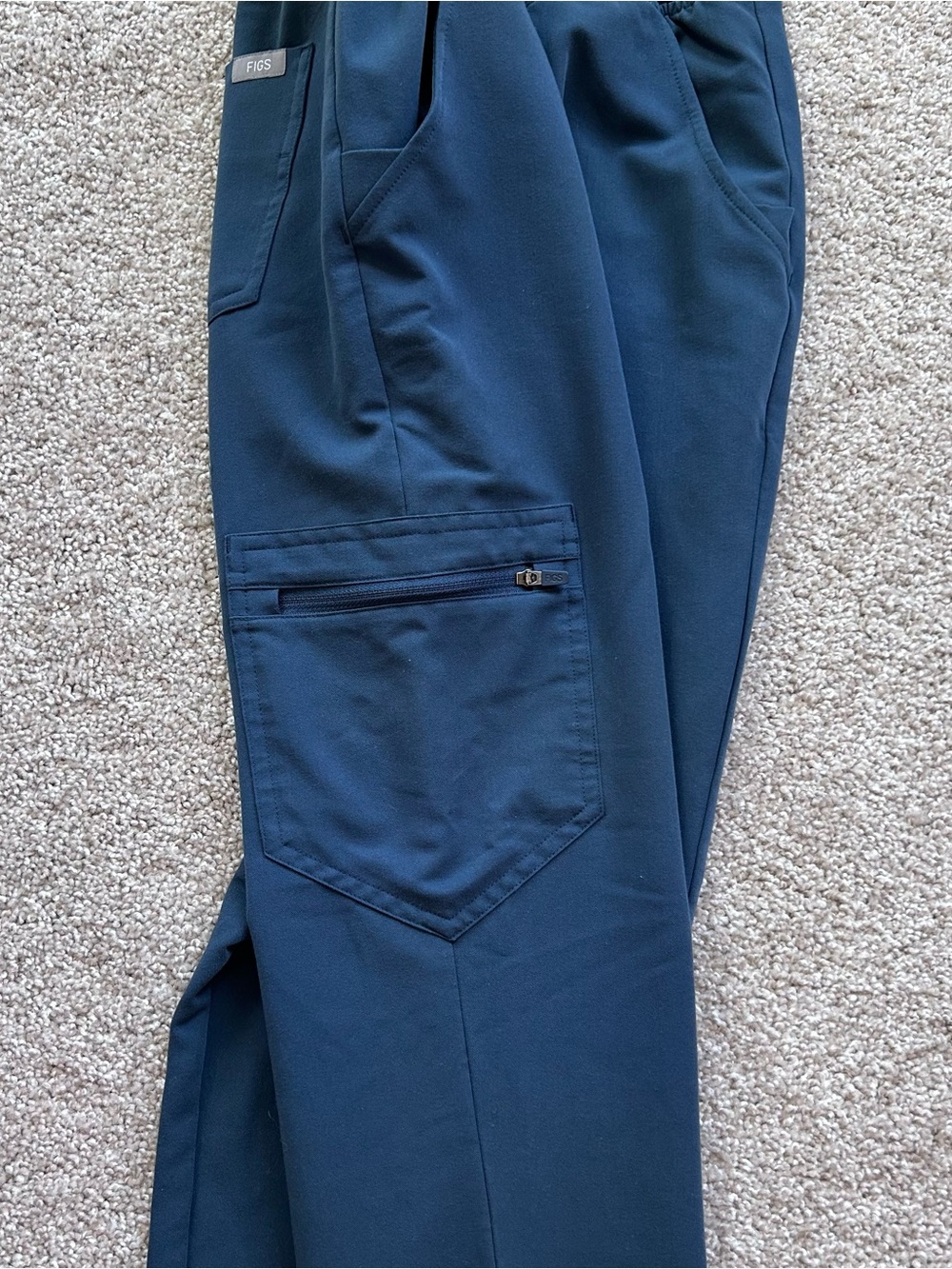 FIGS Womens S HW Zamora Jogger Scrub Pants Navy Blue High Rise Tech Pocket Small - Picture 4 of 8